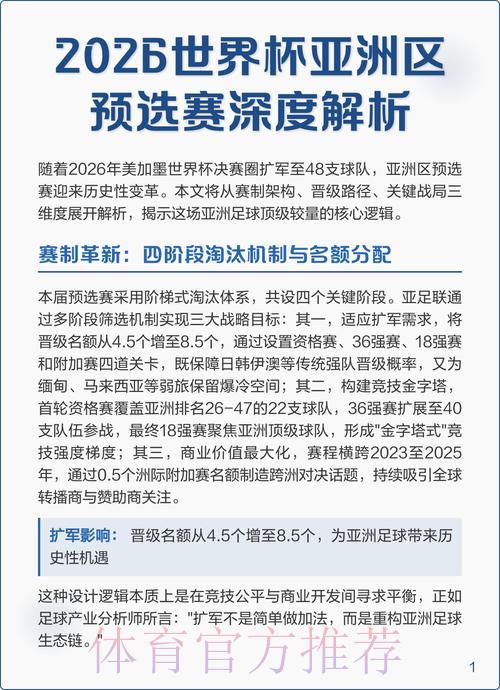 2026世界杯预选赛形势趋于稳定